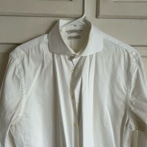 SuitSupply Egyptian Cotton White Dress Shirt 16 Extra Slim Fit